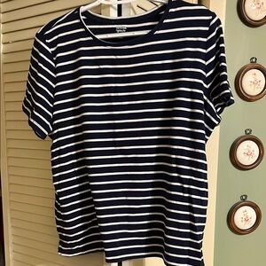 Kim Rogers Navy and White Striped Tee